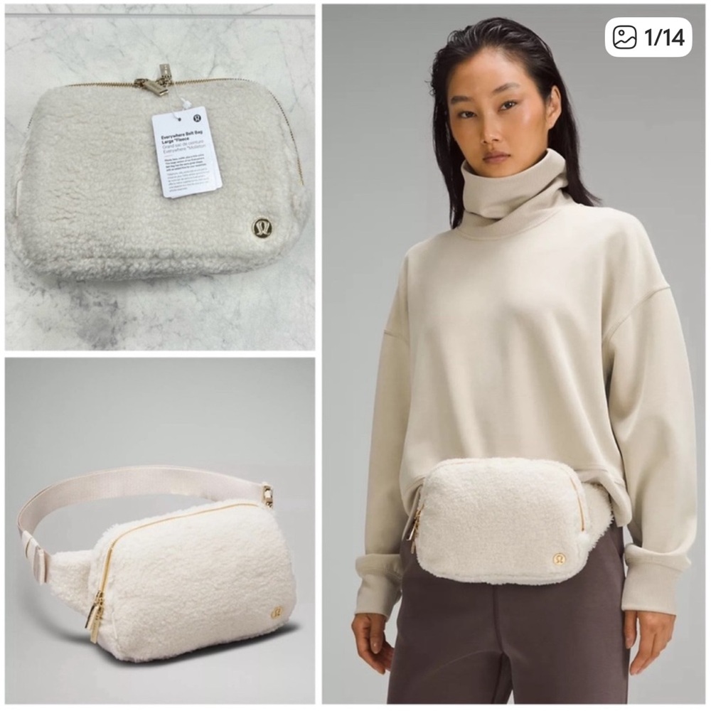 lNWT LULULEMON Fleece Everywhere Belt Bag Large 2L Beige